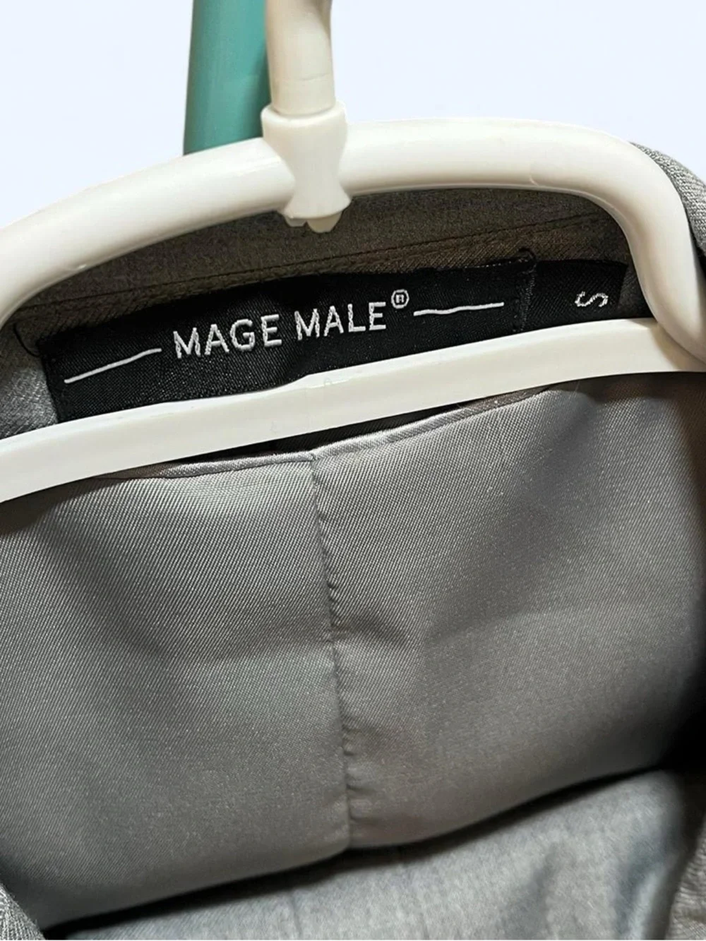 Mage Male Men’s Size Small Light Grey Formal Suit Jacket Vest Pants Slacks Set